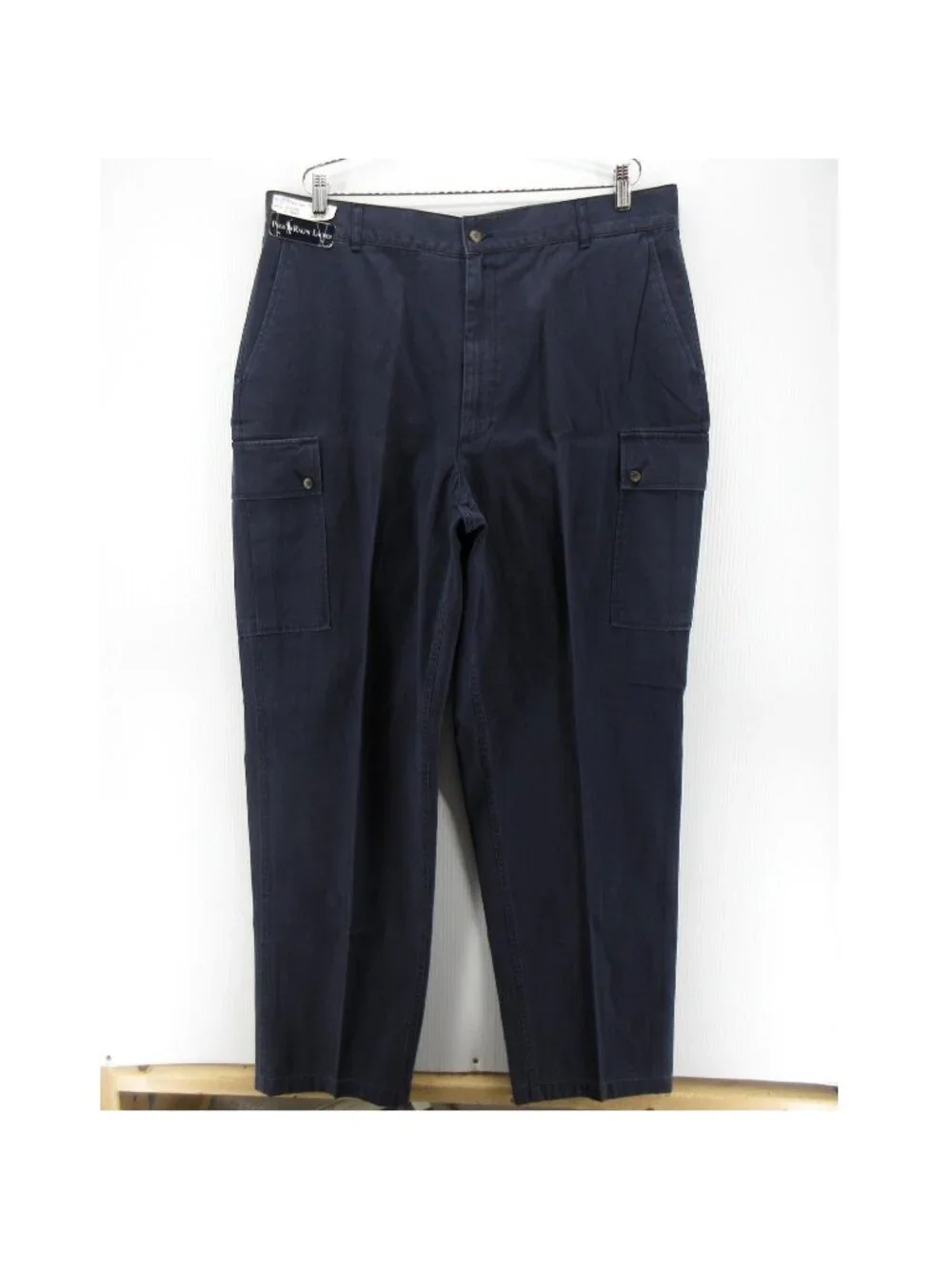VINTAGE Polo Ralph Lauren Pants 40X34 Navy Cargo Relaxed Chino Utility